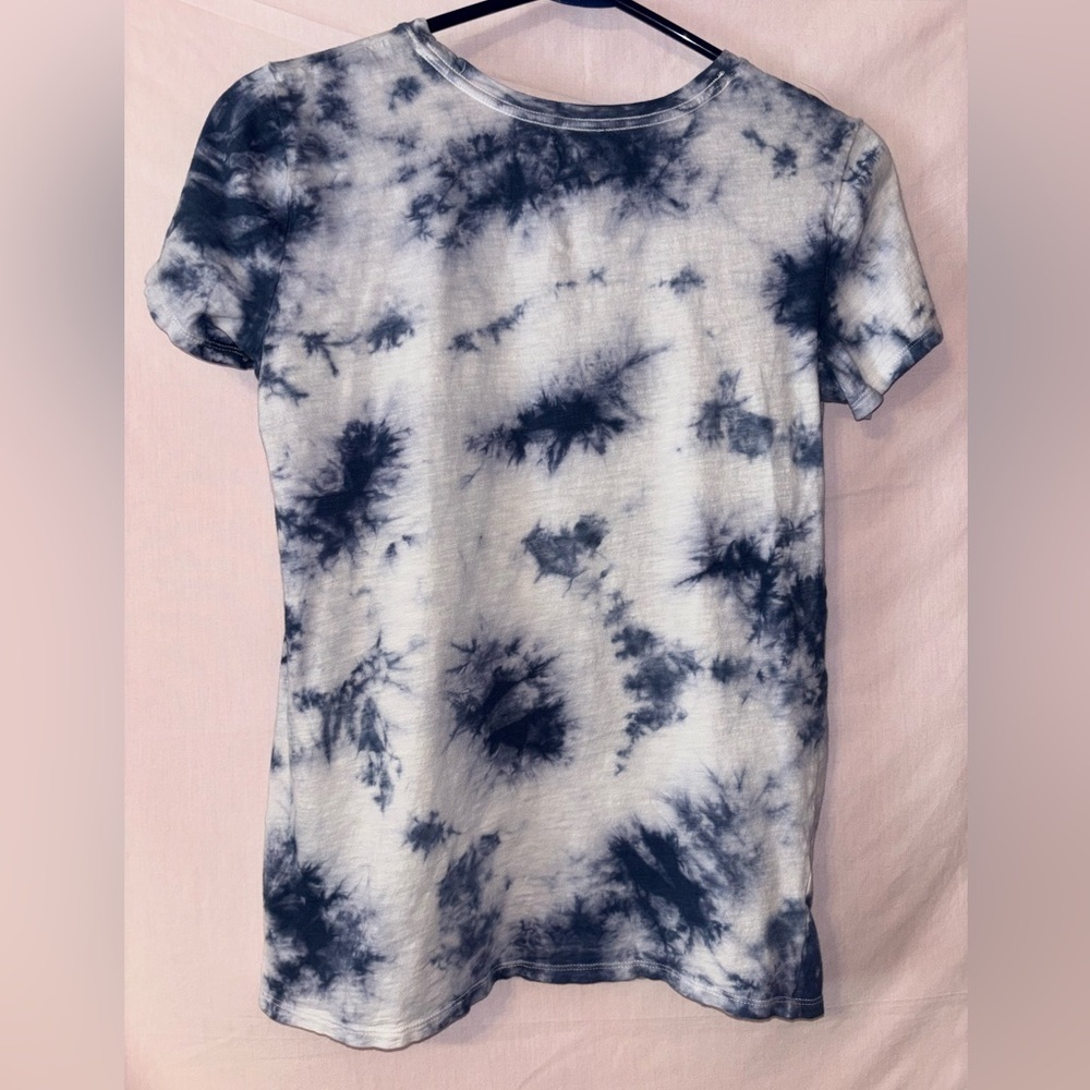 PINK Victoria's Secret Womens Tie-Dye Tee - Navy and White - Picture 6 of 7